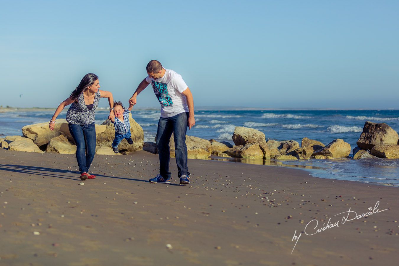 Maria, George & Harry - Having fun at Curium Beach, Cyprus. Photographer: Cristian Dascalu