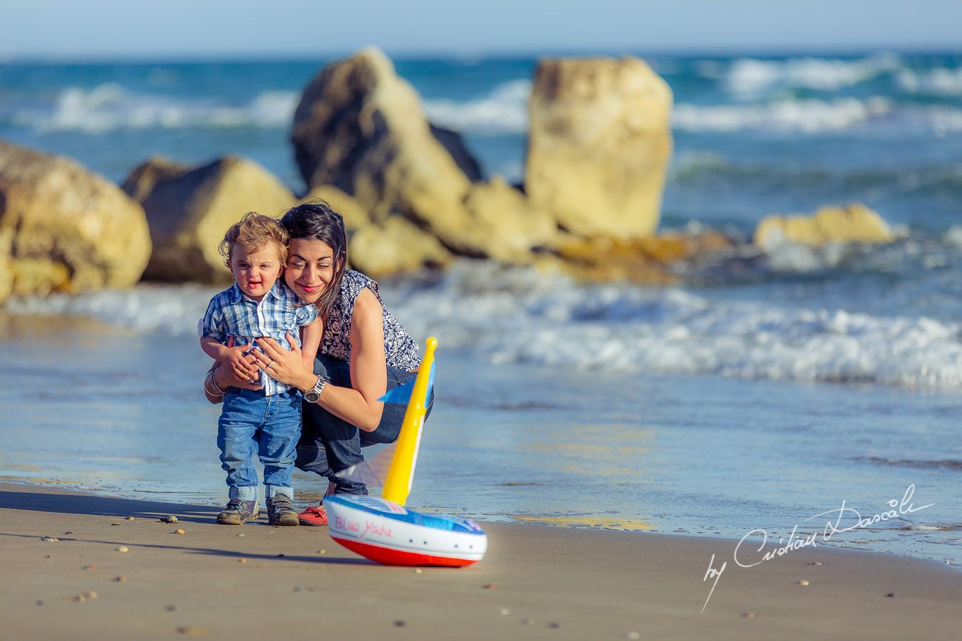 Precious moments: Maria & little Harry at Curium Beach, Cyprus. Photographer: Cristian Dascalu