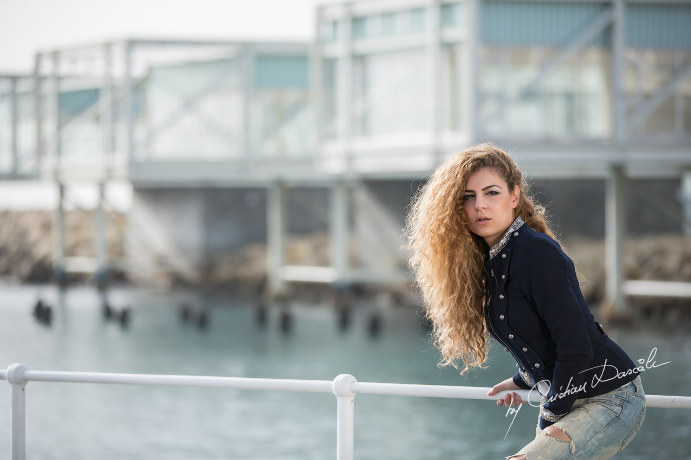 Themis posing next to the new buildings of the Old Port Limassol. Photo by Cristian Dascalu