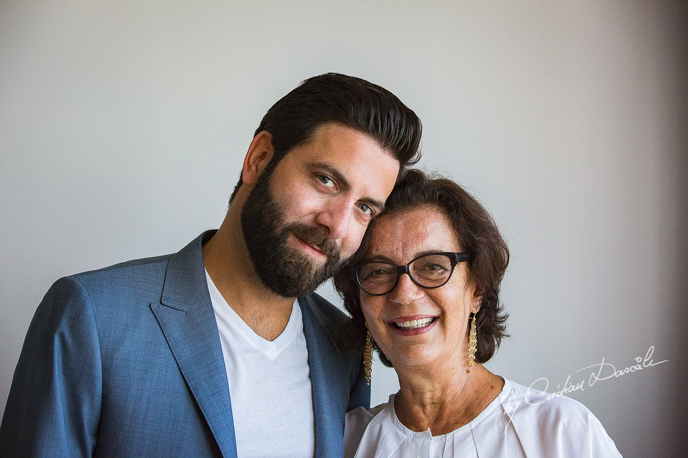 Tarek, the groom and his mother, photographed at Londa Hotel in Limassol, Cyprus.