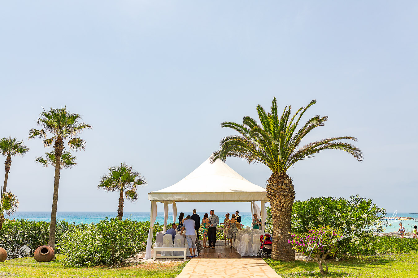 Wedding tent photographed at Nissi Beach Resort in Ayia Napa, Cyprus by Cristian Dascalu.