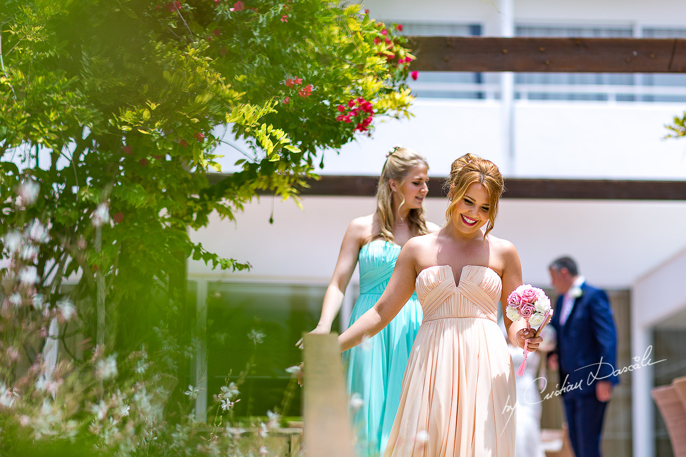 Chief bridesmaid photographed at Nissi Beach Resort in Ayia Napa, Cyprus by Cristian Dascalu.