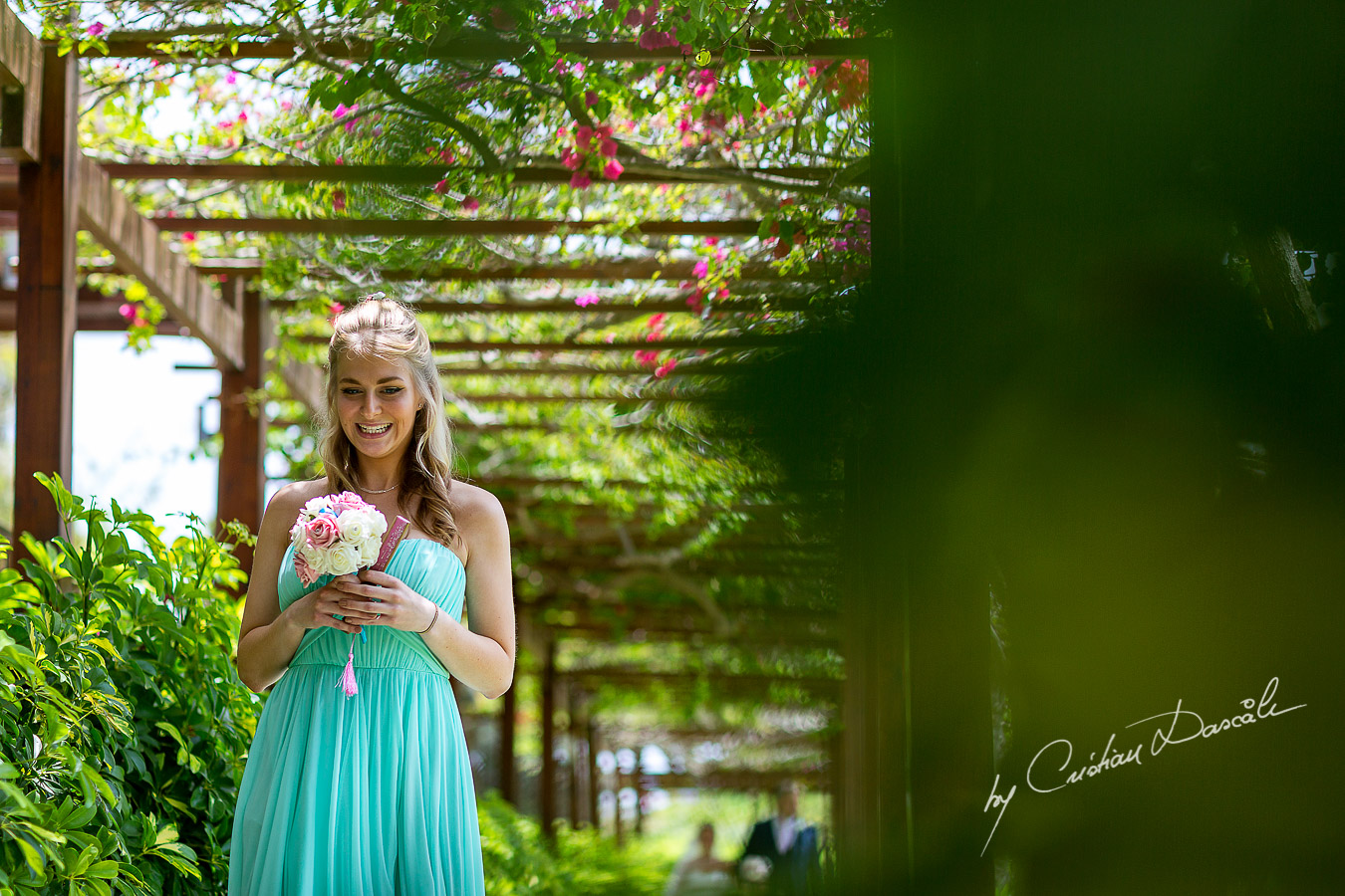 Beautiful bridesmaid photographed at Nissi Beach Resort in Ayia Napa, Cyprus by Cristian Dascalu.