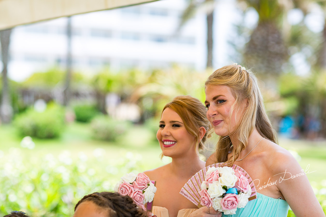 Bridesmaids photographed at Nissi Beach Resort in Ayia Napa, Cyprus by Cristian Dascalu.