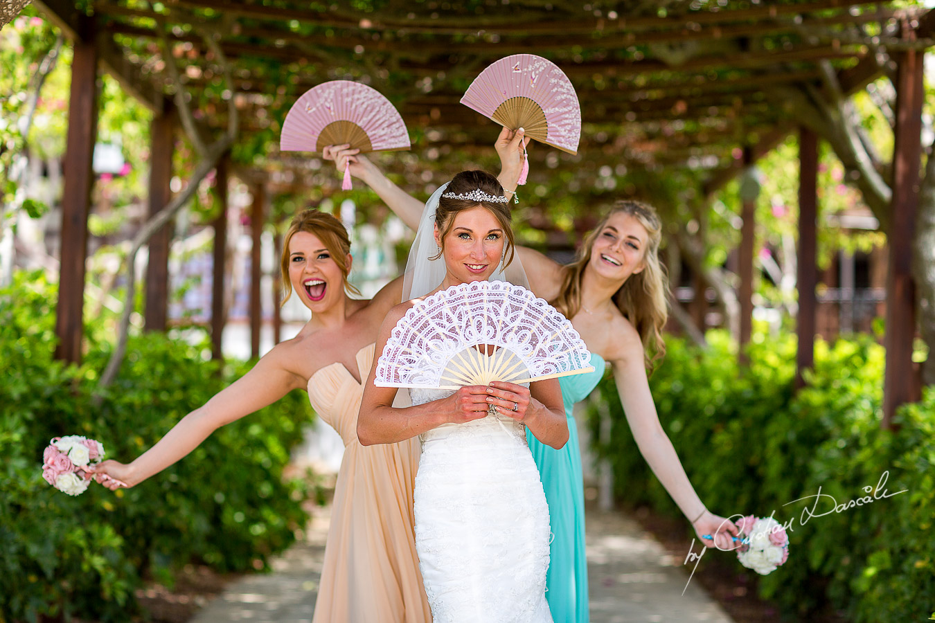 Beautiful bride Alicia and her bridesmaids photographed at Nissi Beach Resort in Ayia Napa, Cyprus by Cristian Dascalu.