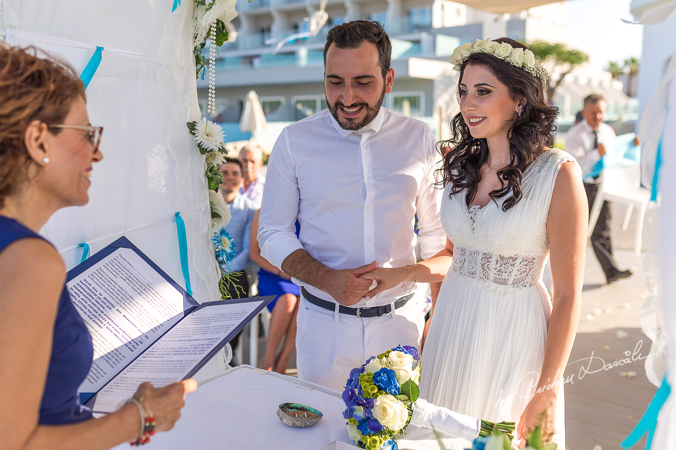 Wedding ceremony at Pernera Beach Hotel in Protaras, Cyprus.