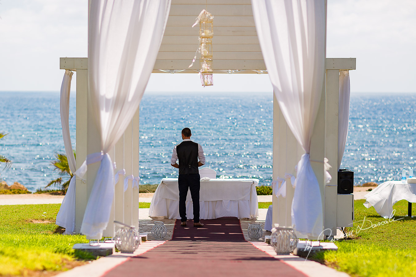 Groom getting ready for the wedding ceremony at King Evelton Beach and Resort.