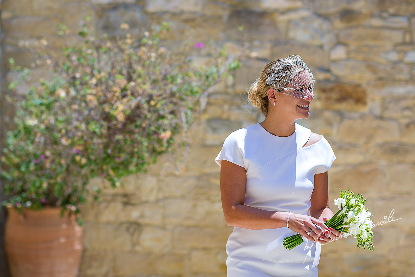 Bride photographed before the wedding ceremony at Germasoia Cultura Center in Limassol, Cyprus.