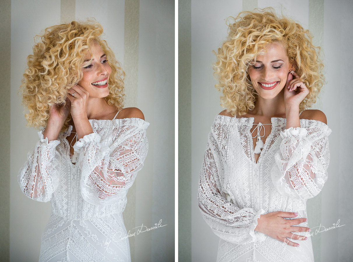 Bridal portraits captured before her Jewish Wedding Ceremony in Cyprus.