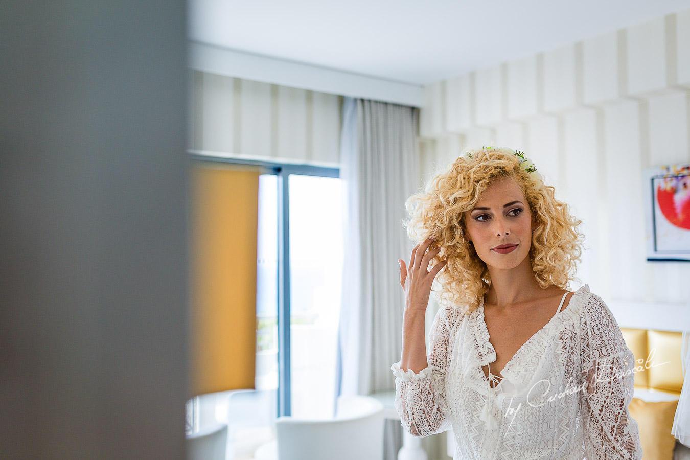 Bridal make-up moments captured before her Jewish Wedding Ceremony in Cyprus.