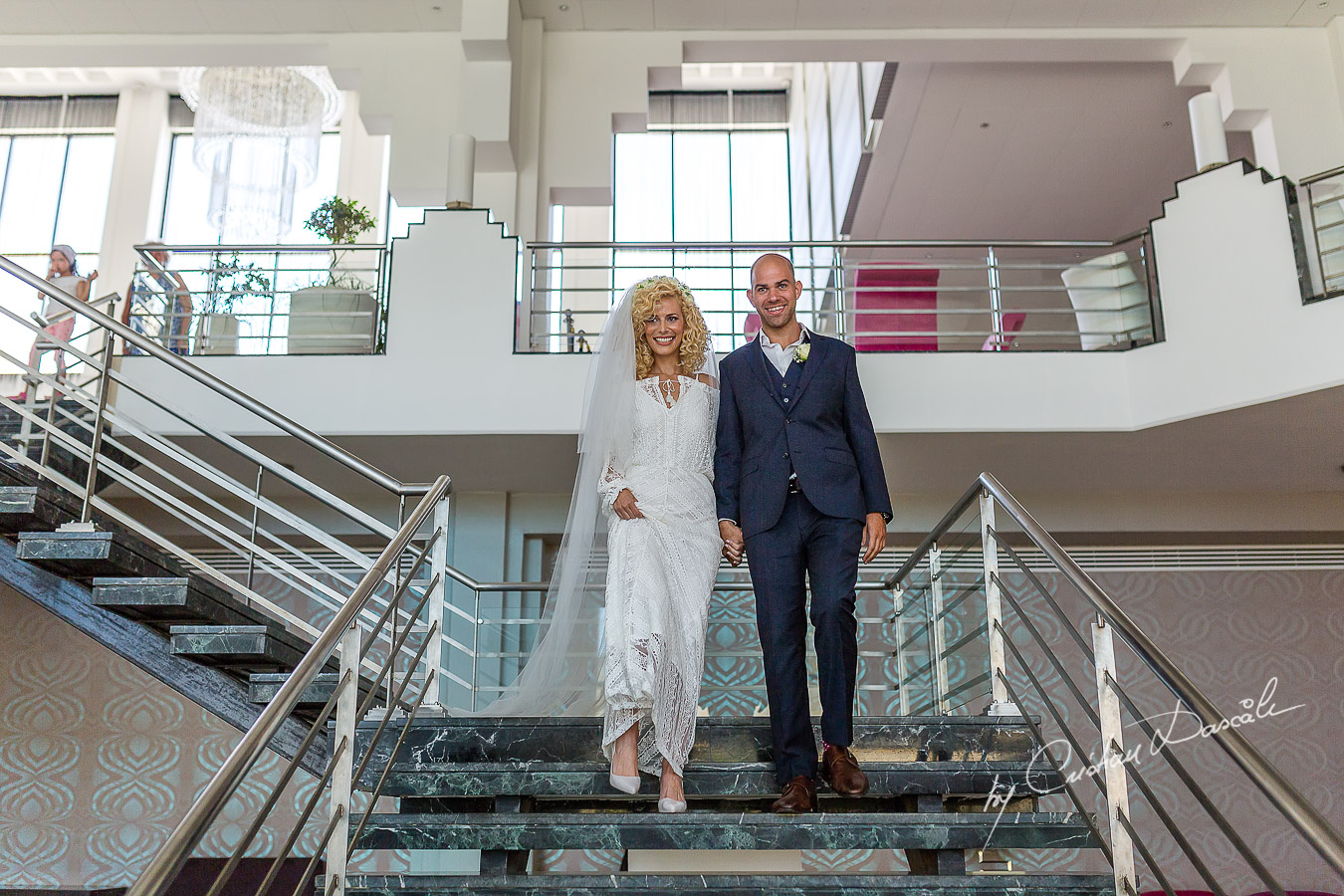 The groom meets his bride before their Jewish Wedding Ceremony in Cyprus.