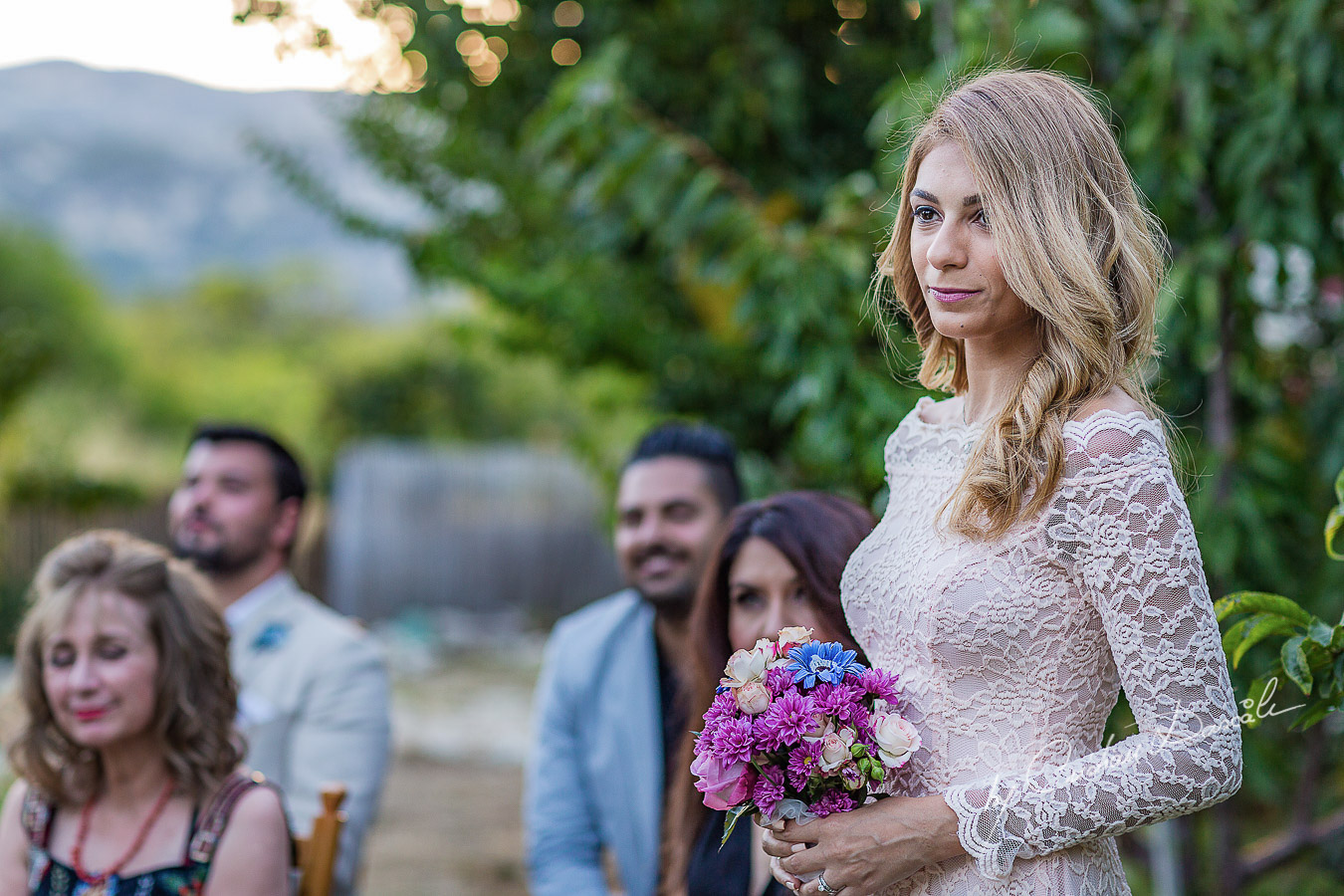 Emotional moments captured at a beautiful bohemian wedding in Trimiklini, Cyprus.