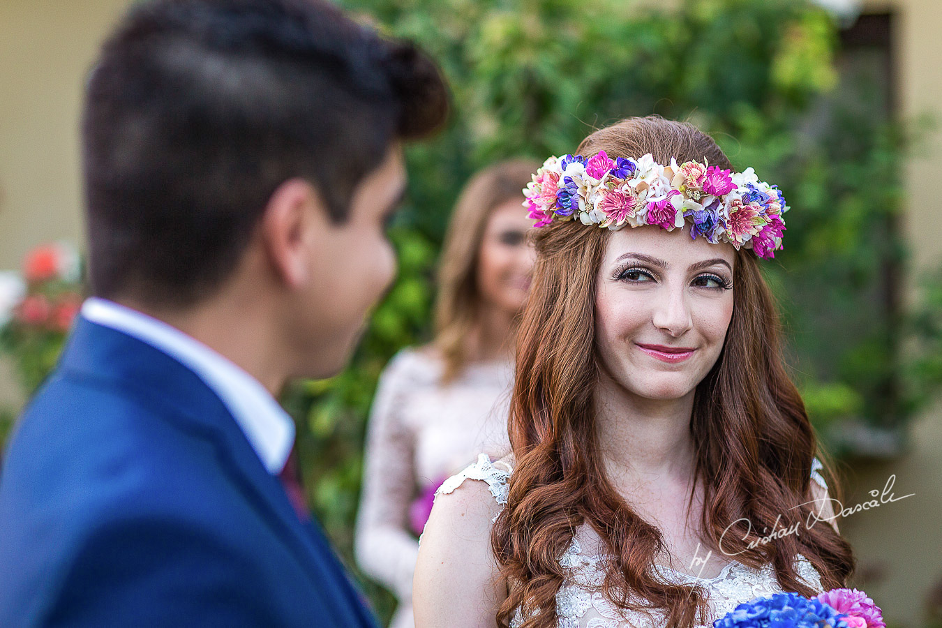 Emotional moments captured at a beautiful bohemian wedding in Trimiklini, Cyprus.