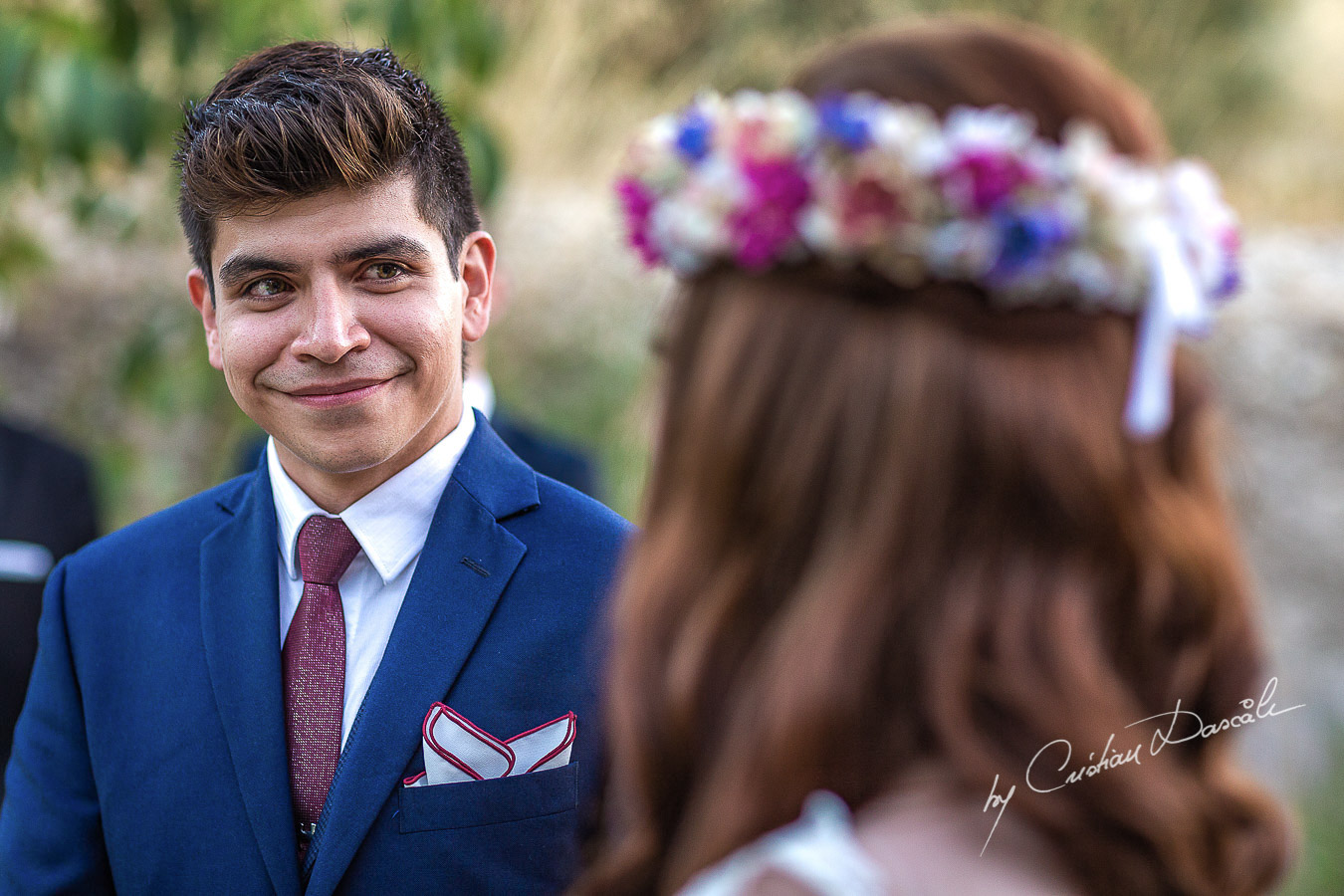 Emotional moments captured at a beautiful bohemian wedding in Trimiklini, Cyprus.