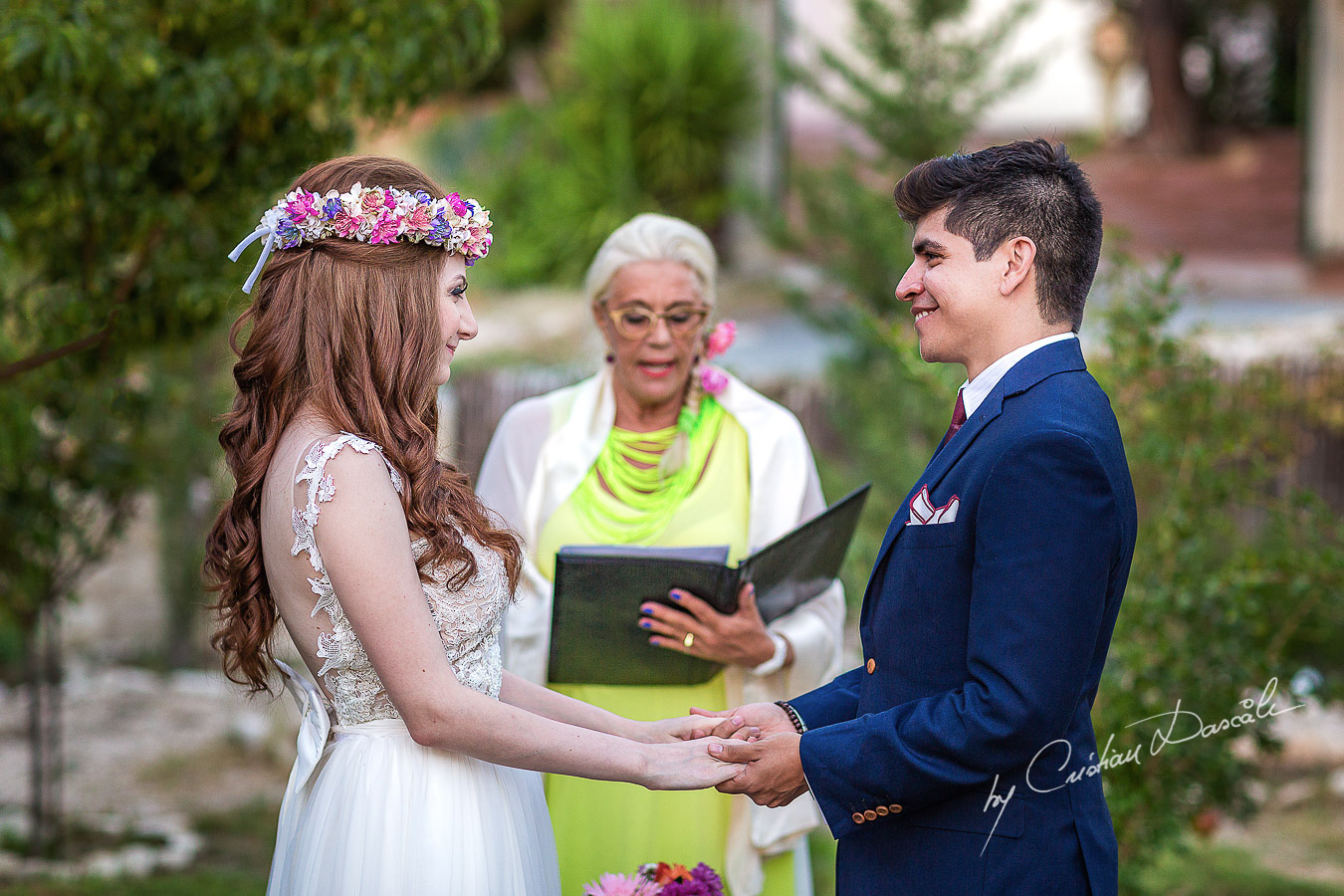 Emotional moments captured at a beautiful bohemian wedding in Trimiklini, Cyprus.