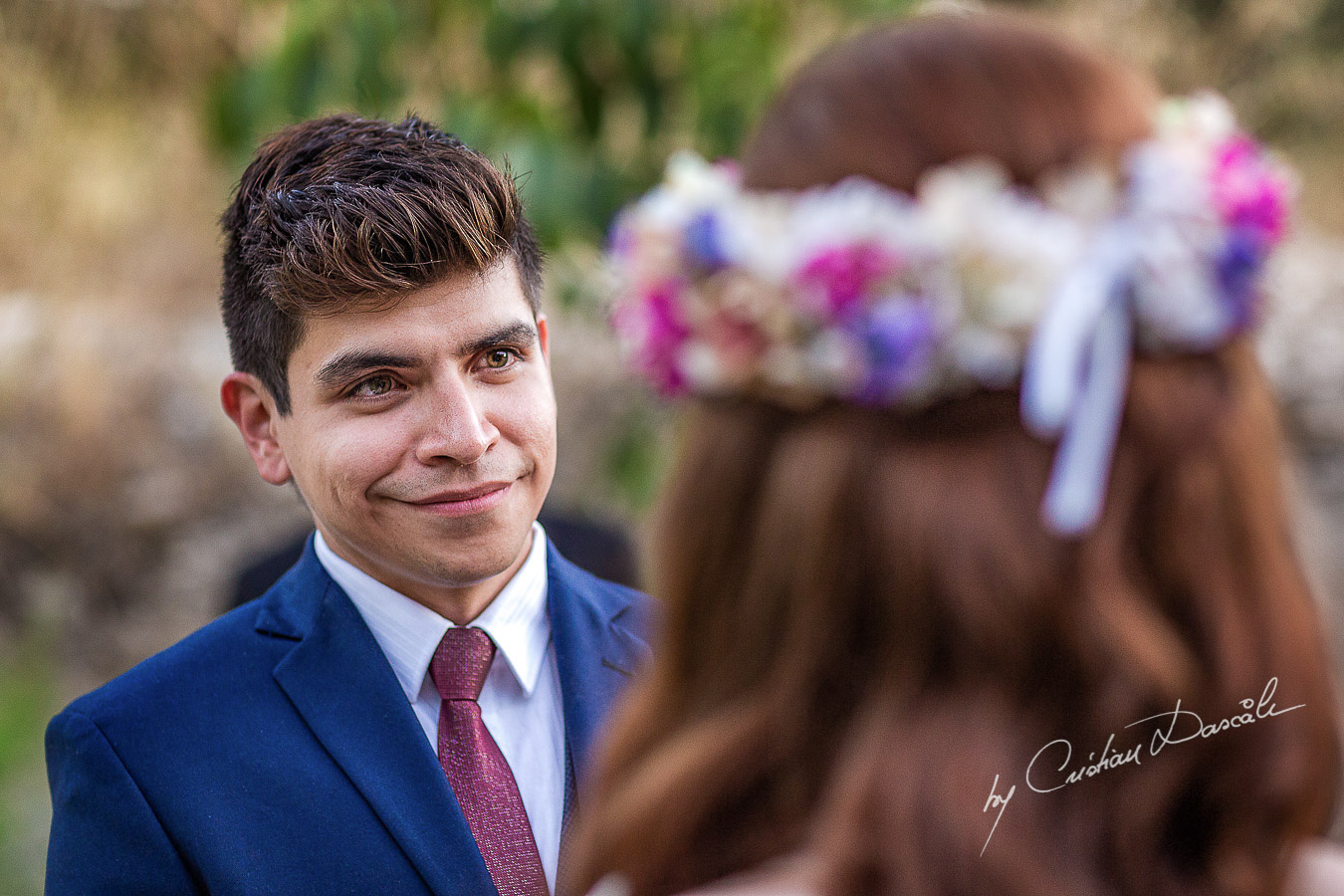 Emotional moments captured at a beautiful bohemian wedding in Trimiklini, Cyprus.