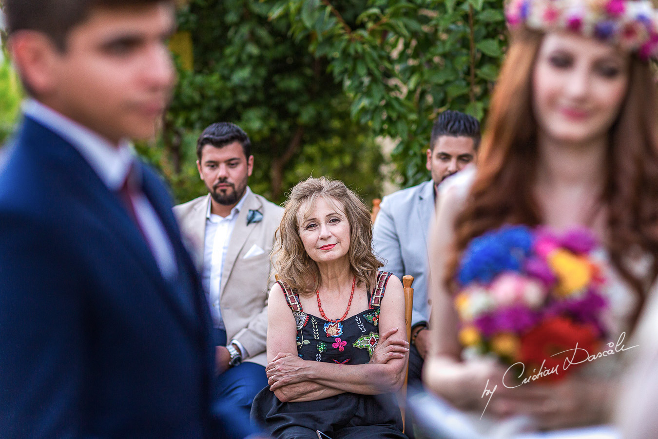 Emotional moments captured at a beautiful bohemian wedding in Trimiklini, Cyprus.