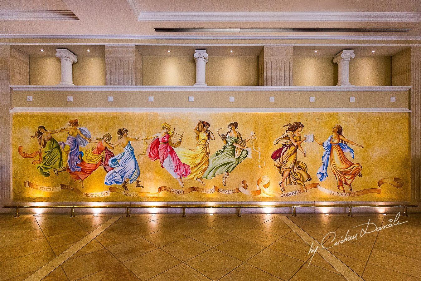 Beautiful wall painting captured at Elysium Hotel in Paphos.