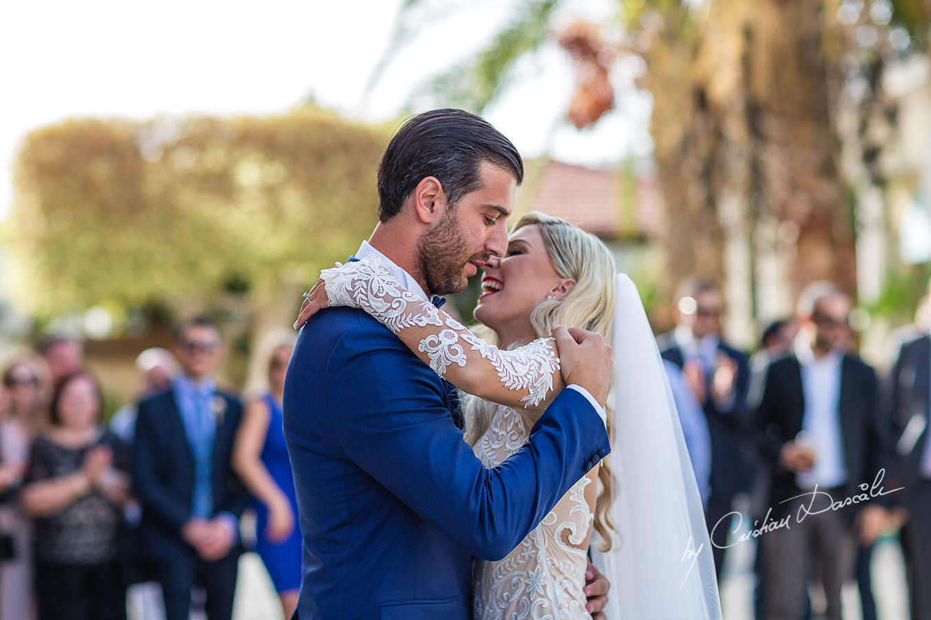 Moments before the church ceremony captured at an elegant and romantic wedding at Elias Beach Hotel by Cristian Dascalu.