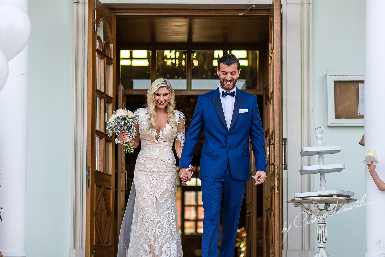 Immediate moments after the church ceremony captured at an elegant and romantic wedding at Elias Beach Hotel by Cristian Dascalu.