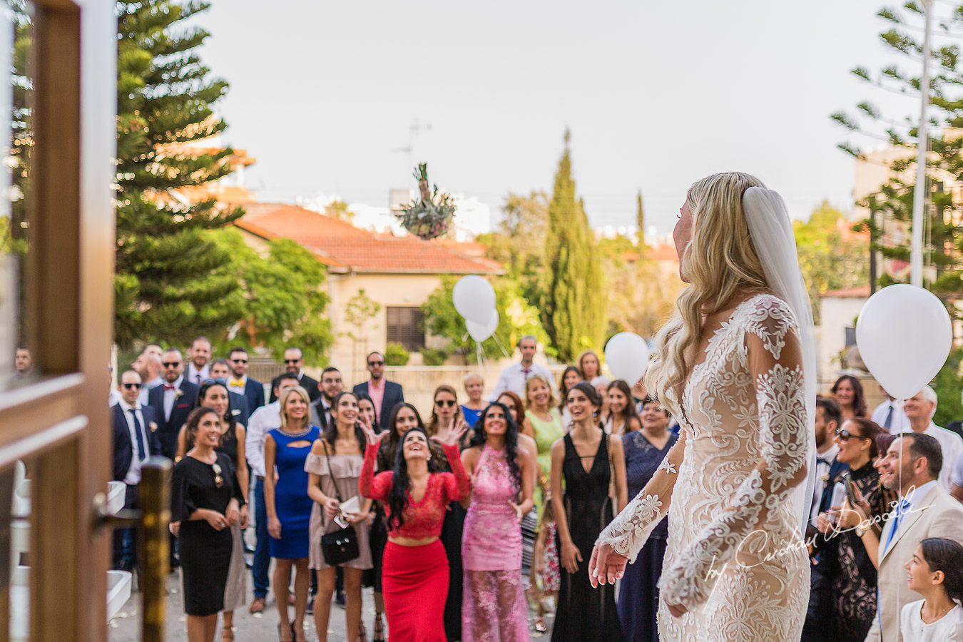 Immediate moments after the church ceremony captured at an elegant and romantic wedding at Elias Beach Hotel by Cristian Dascalu.