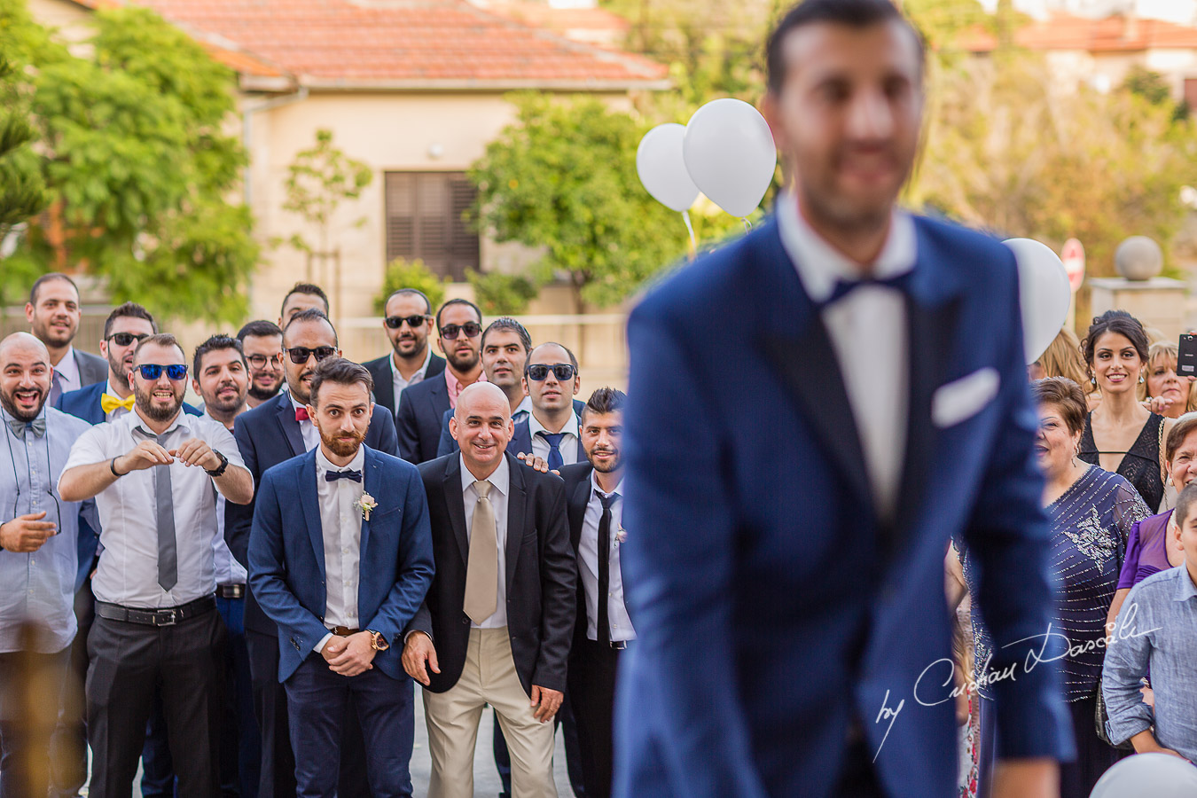 Immediate moments after the church ceremony captured at an elegant and romantic wedding at Elias Beach Hotel by Cristian Dascalu.