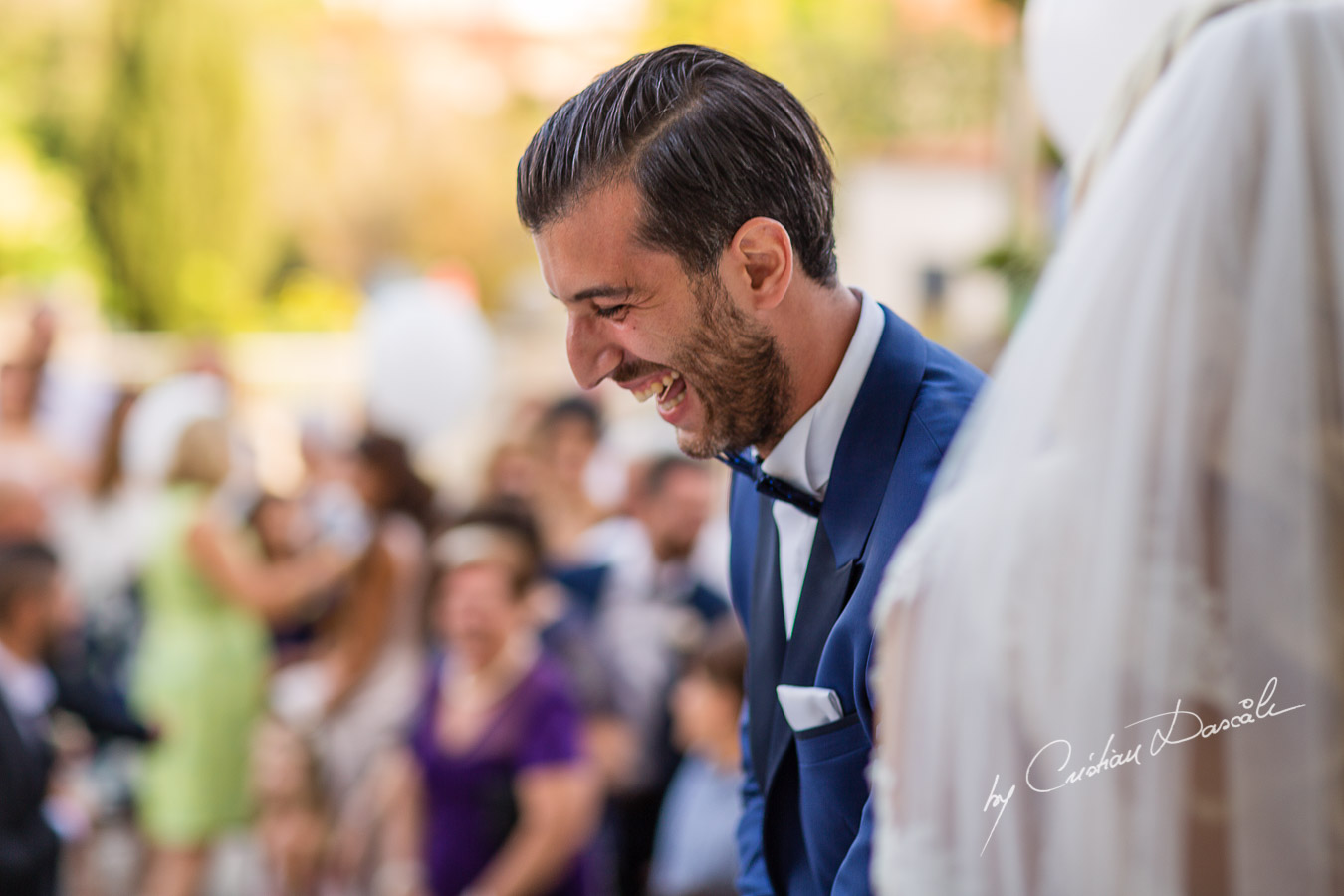 Immediate moments after the church ceremony captured at an elegant and romantic wedding at Elias Beach Hotel by Cristian Dascalu.