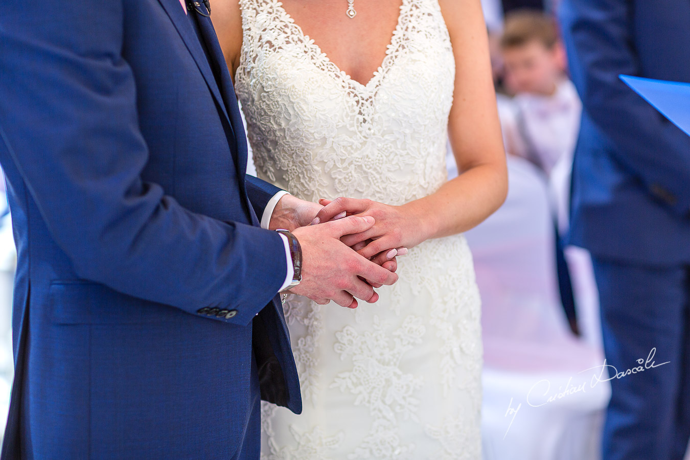 Beautiful wedding ceremony moments at Aphrodite Hills Resort in Cyprus, captured by photographer Cristian Dascalu.