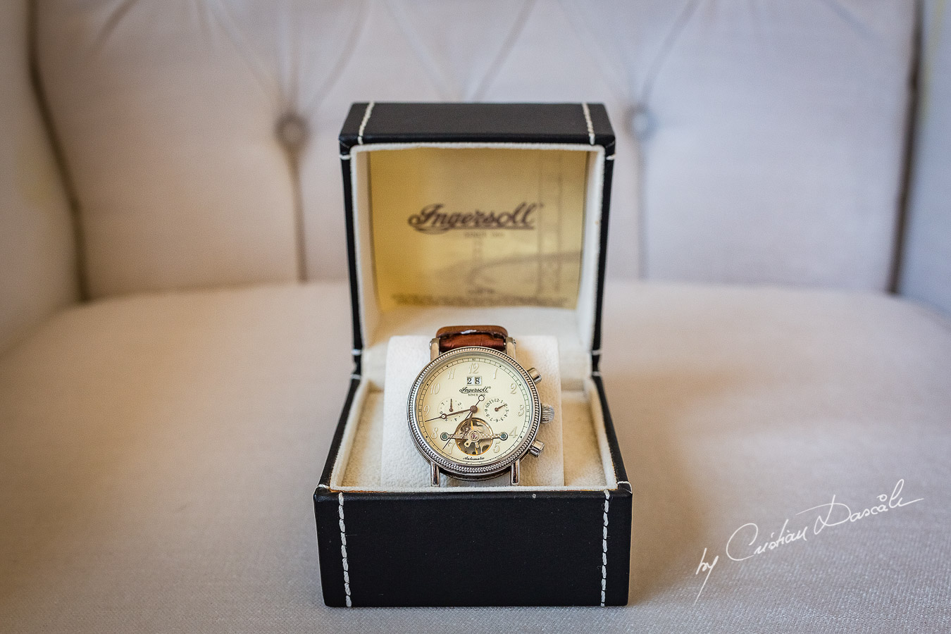 Groom's watch photographed at a wedding in Nicosia by Cyprus Wedding Photographer Cristian Dascalu