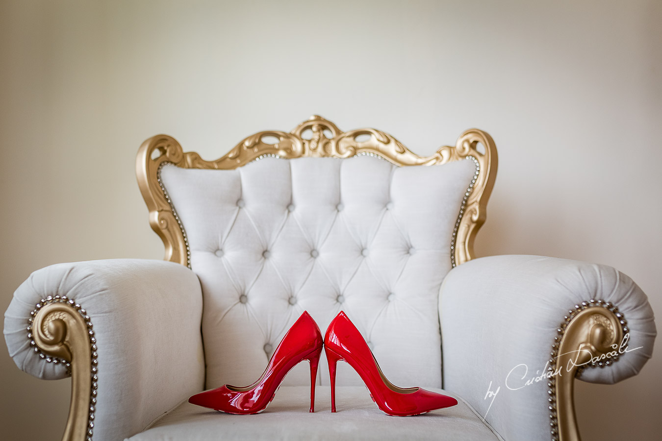 Bride's shoes photographed at a wedding in Nicosia by Cyprus Wedding Photographer Cristian Dascalu