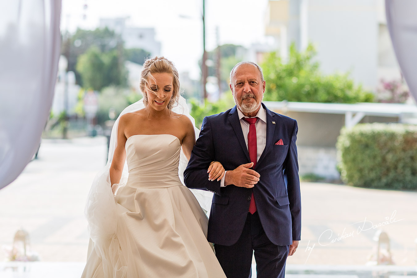 Bride's arrival photographed at a wedding in Nicosia by Cyprus Wedding Photographer Cristian Dascalu