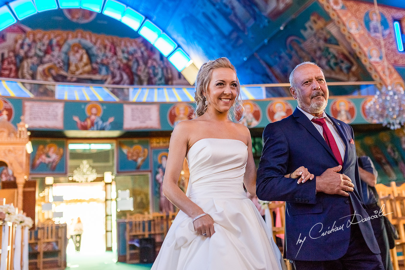 Bride's arrival photographed at a wedding in Nicosia by Cyprus Wedding Photographer Cristian Dascalu