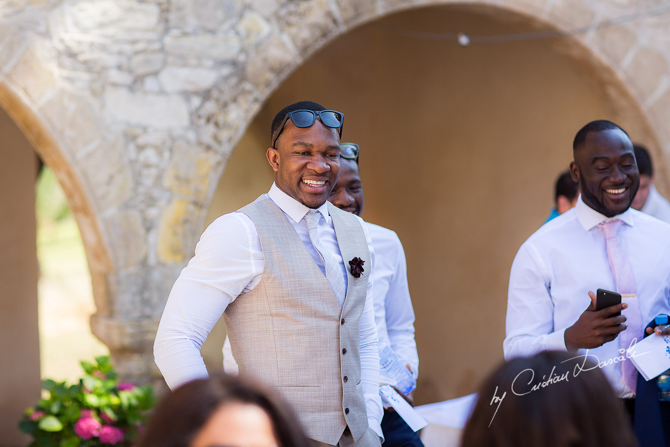 Moments with the guests captured at a wedding at Minthis Hills in Cyprus, by Cristian Dascalu.