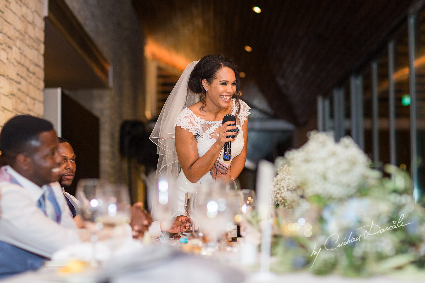 Bride speech moment captured at a wedding at Minthis Hills in Cyprus, by Cristian Dascalu.