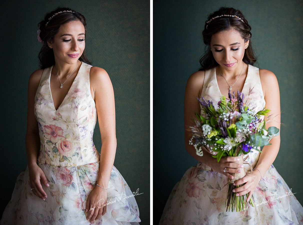 The Brideposing during her getting ready as part of an Exclusive Wedding photography at Grand Resort Limassol, captured by Cyprus Wedding Photographer Cristian Dascalu.