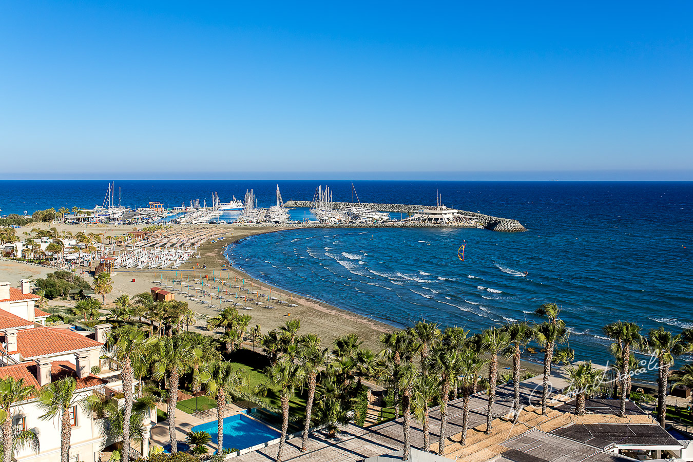 Aerial view of photographed as part of an Exclusive Wedding photography at Grand Resort Limassol, captured by Cyprus Wedding Photographer Cristian Dascalu.