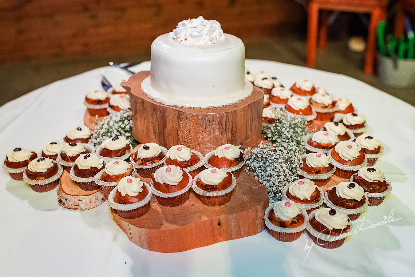 The wedding cake photographed as part of an Exclusive Wedding photography at Grand Resort Limassol, captured by Cyprus Wedding Photographer Cristian Dascalu.