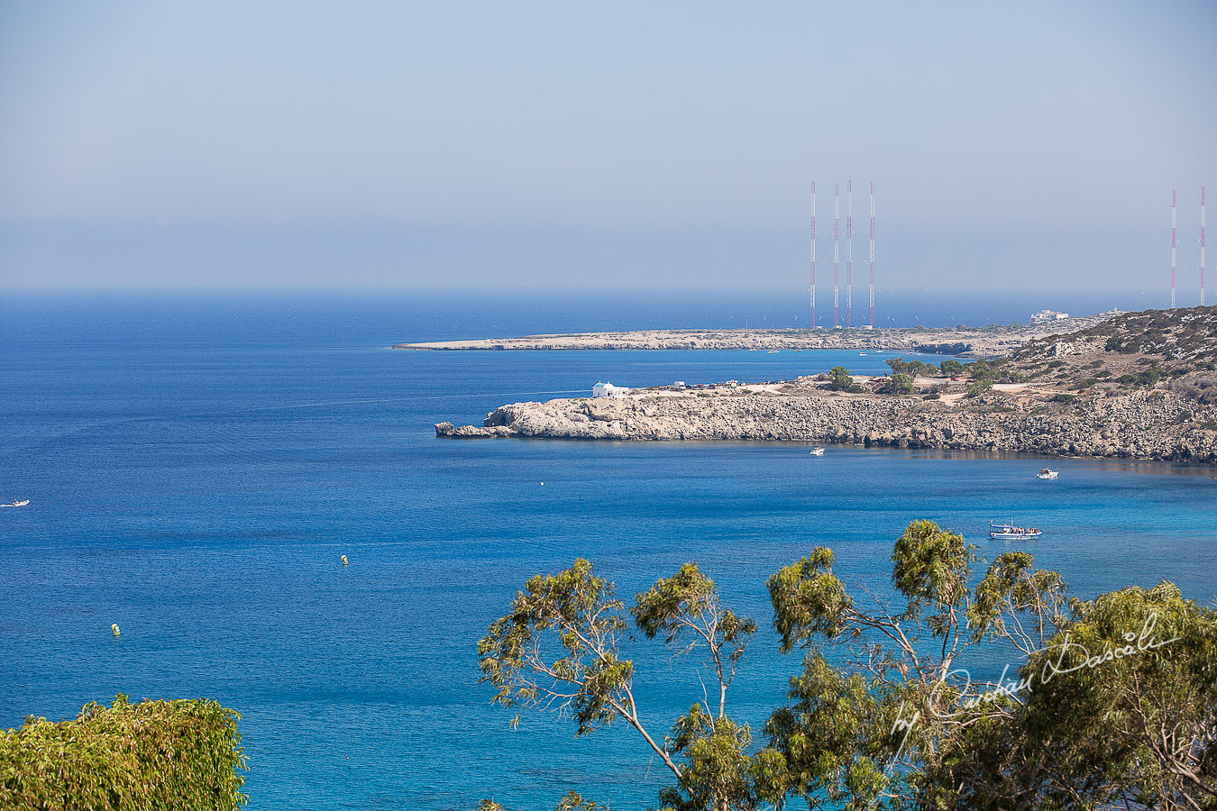 View from the beautiful Grecian Park Hotel towards Cape Greco, captured at a Wedding in Cyprus by Cristian Dascalu Photographer.