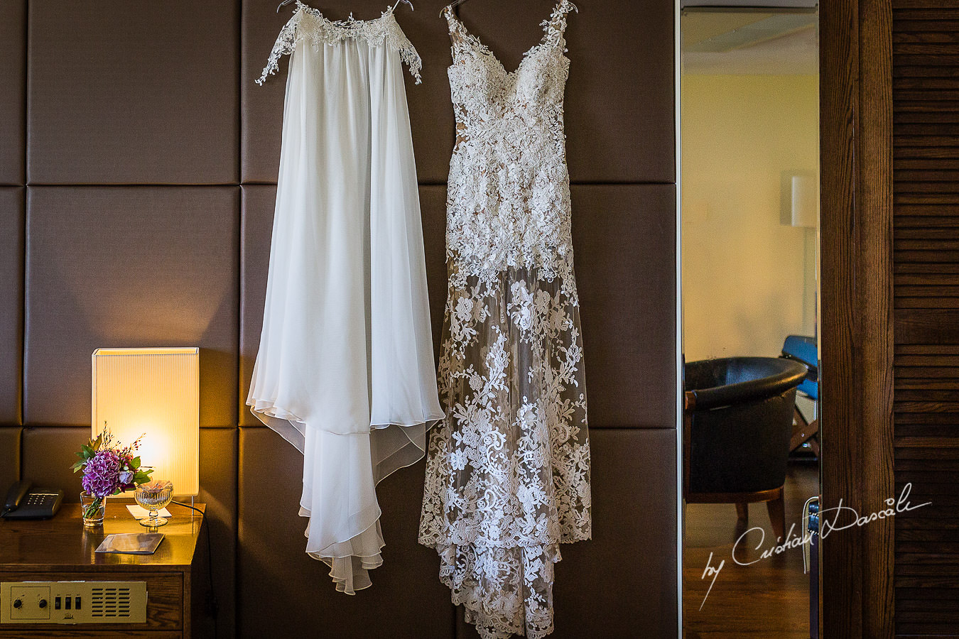 Wedding Dress details, captured at a wedding in Cyprus by Photographer Cristian Dascalu.