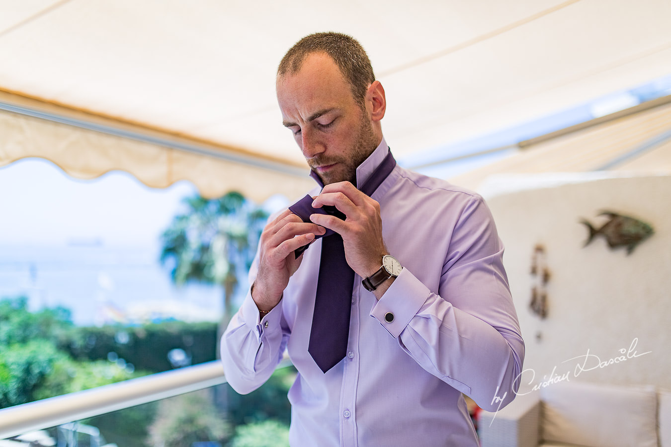 Niels, the groom, photographed during his preparations by Cyprus Photographer Cristian Dascalu.