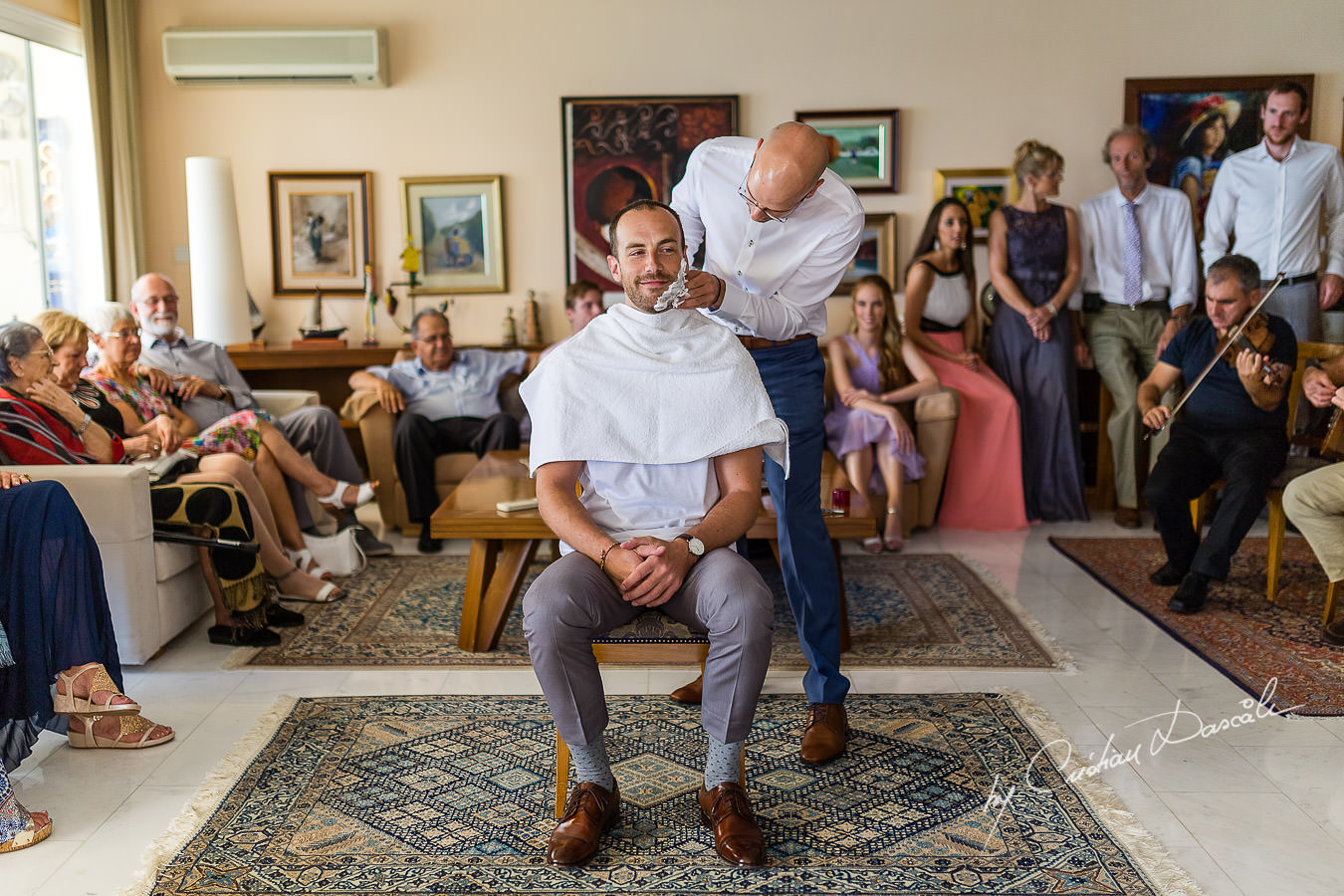 Groom's preparations captured by Cyprus Photographer Cristian Dascalu during a lovely wedding at St. Raphael Resort in Limassol, Cyprus.