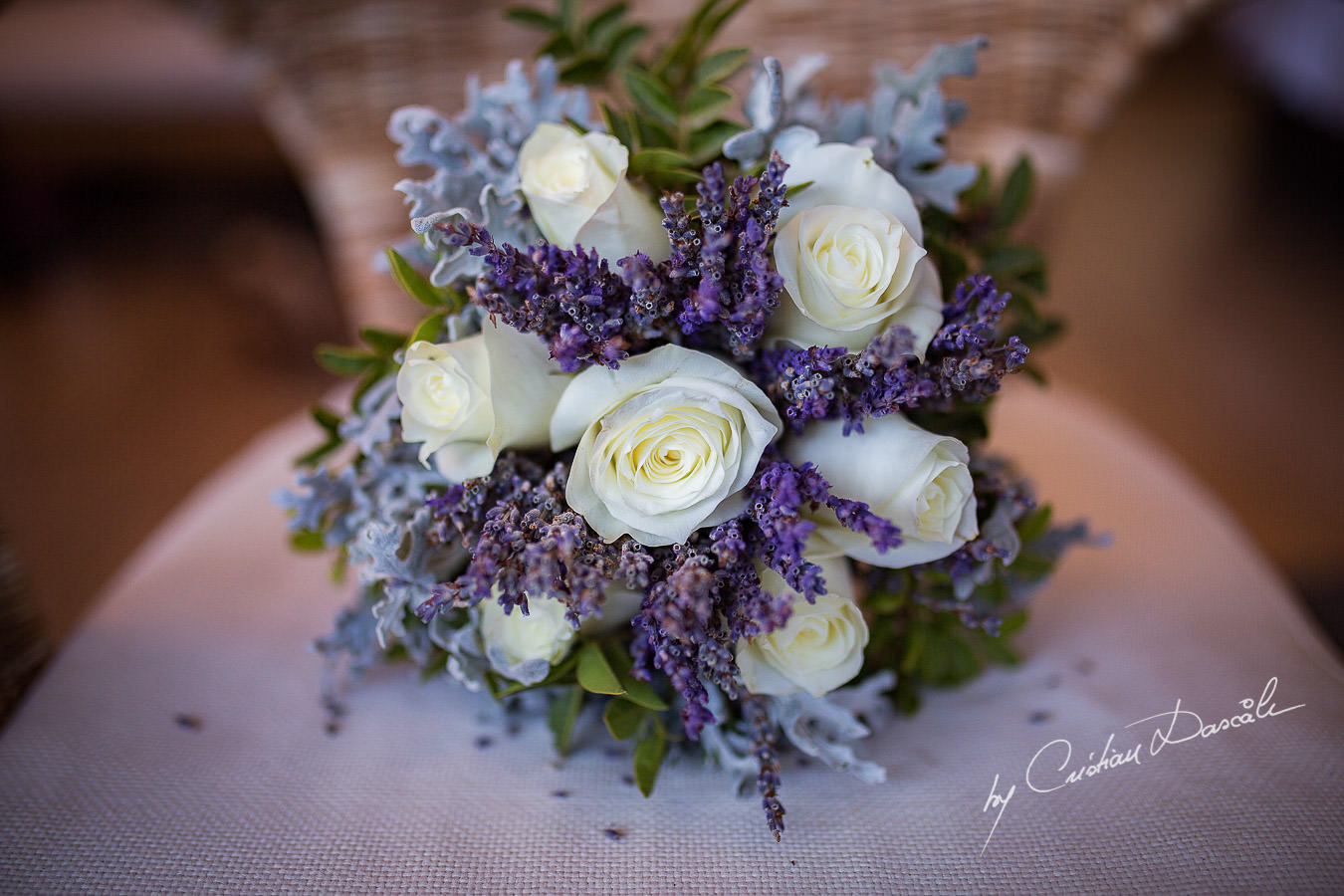 Bridesmaid bouquet captured during a wedding photography at the Lighthouse Limassol, by Cyprus Photographer Cristian Dascalu.