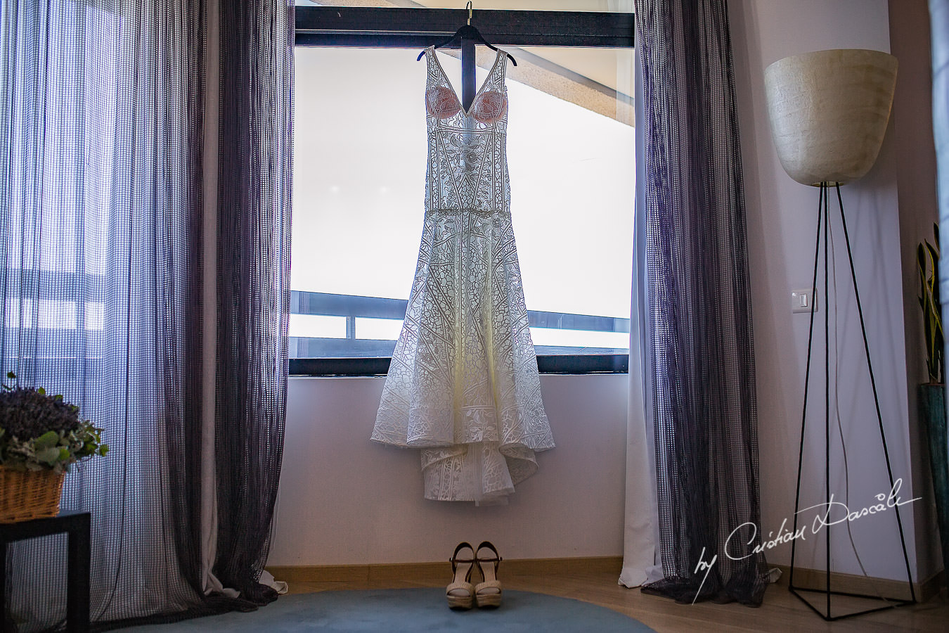 The Wedding dress captured during a wedding photography at the Lighthouse Limassol, by Cyprus Photographer Cristian Dascalu.