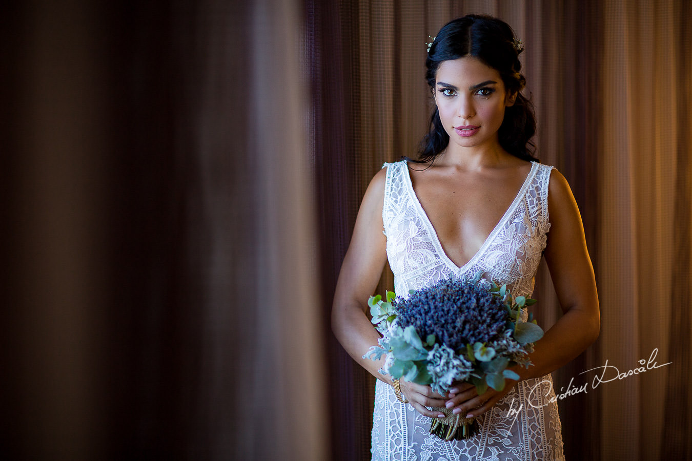 Bridal portrait captured during a wedding photography at the Lighthouse Limassol, by Cyprus Photographer Cristian Dascalu.