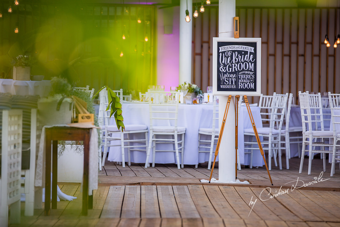 Wedding venue details captured during a wedding photography at the Lighthouse Limassol, by Cyprus Photographer Cristian Dascalu.