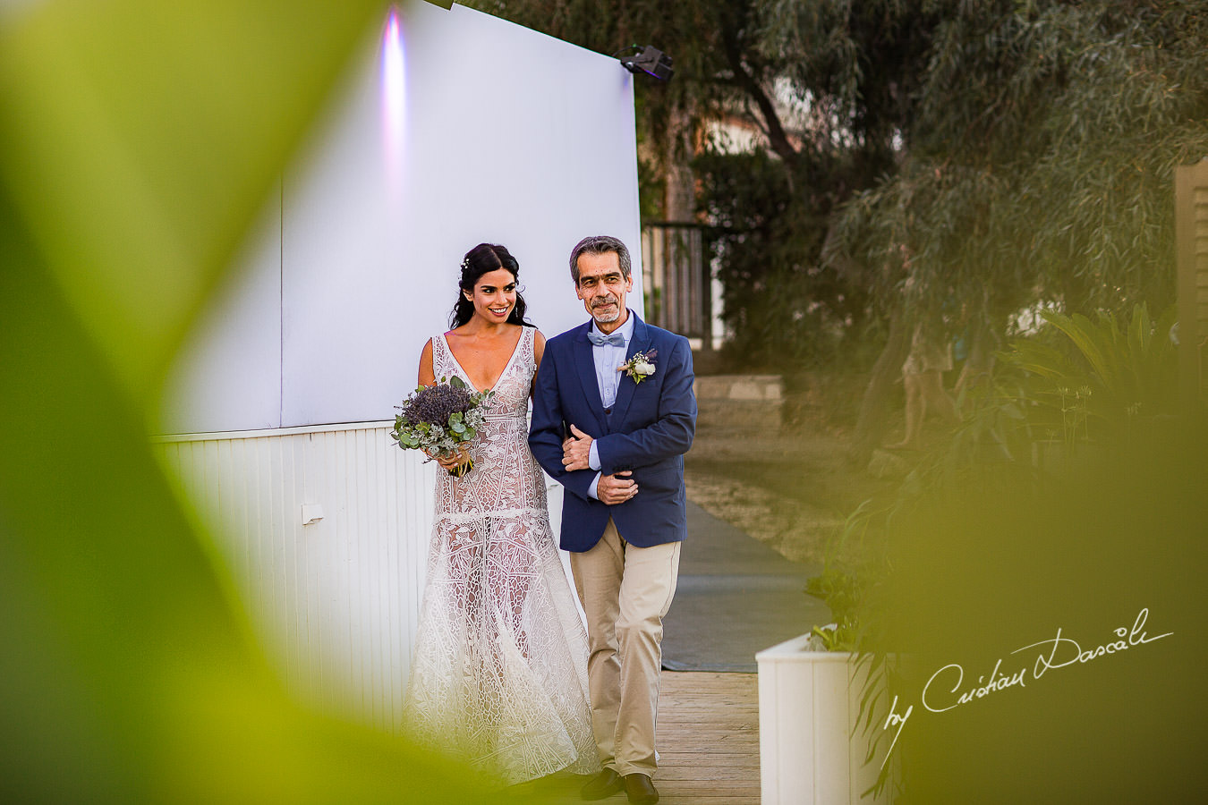 The bride's arrival captured during a wedding photography at the Lighthouse Limassol, by Cyprus Photographer Cristian Dascalu.