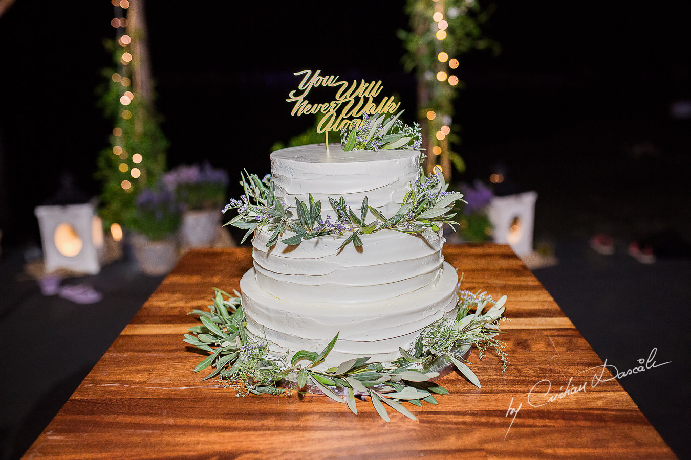 The wedding cake captured during a wedding photography at the Lighthouse Limassol, by Cyprus Photographer Cristian Dascalu.