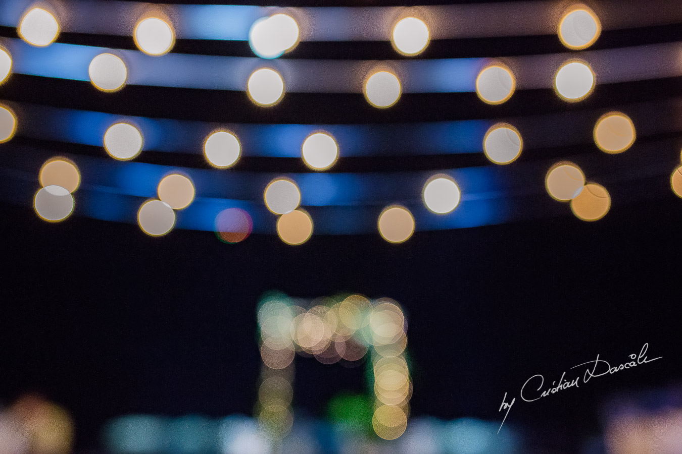 Wedding venue details by night captured during a wedding photography at the Lighthouse Limassol, by Cyprus Photographer Cristian Dascalu.