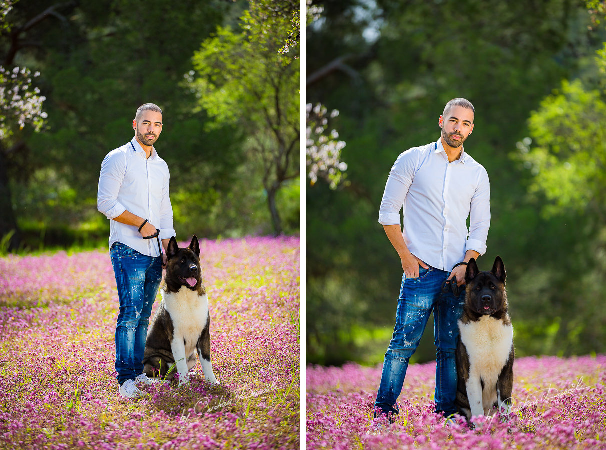 Chris and his Akita dog photographed in Klirou village, Nicosia district, during an amazing family photography in Nicosia by Cyprus Photographer Cristian Dascalu.