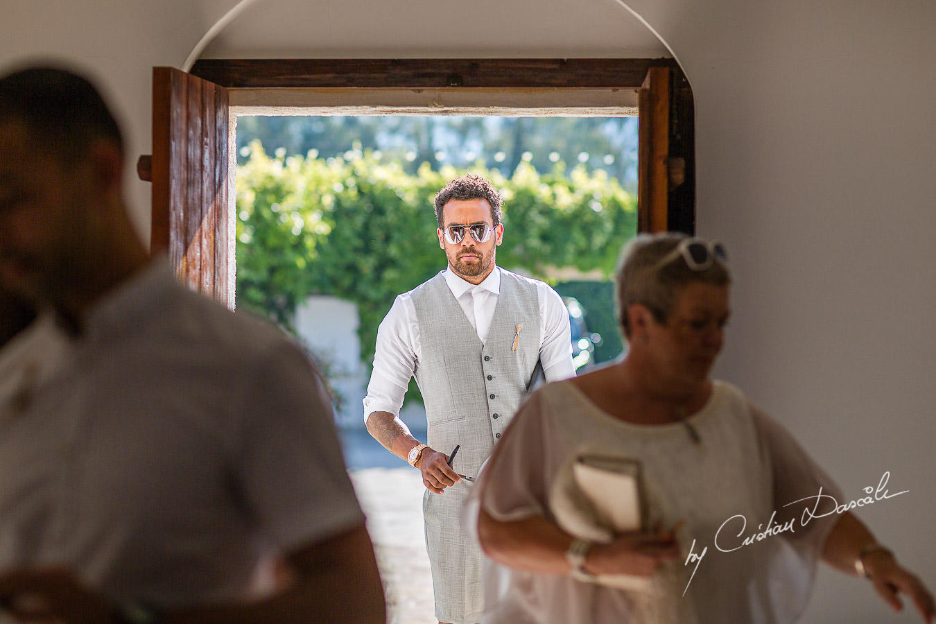 Guests arriving for a Christening the beautiful Anassa Hotel photographed by Cyprus Photographer Cristian Dascalu.